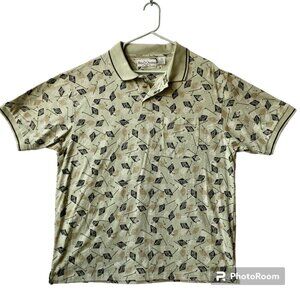 Michael Austin Golf Shirt Mens Size XL Vintage New All Over Print Clubs Ball NWT